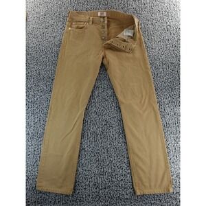 Levi's 501 Button Fly Tan Khaki Straight Leg Jeans Men's 33x34
